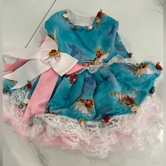 Blue Fairy Pet Dress with Lace and Bow - Picture 7 of 16